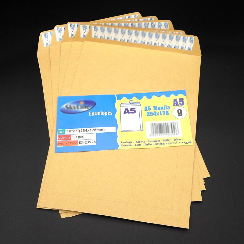 a5 kraft envelope peel and seal self adhesive paper envelope Security Envelopes